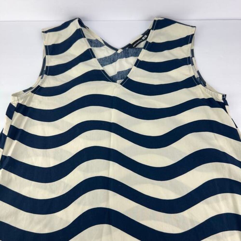 UNIQLO x Marimekko Striped‎ V-neck Sleeveless Flared Oversized Midi Dress S - Picture 4 of 11